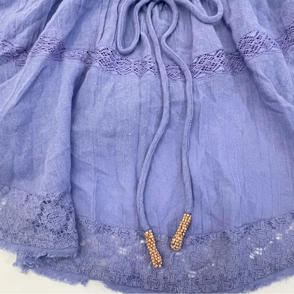 Free People Free People Lost In Lace Lavender Top Size L